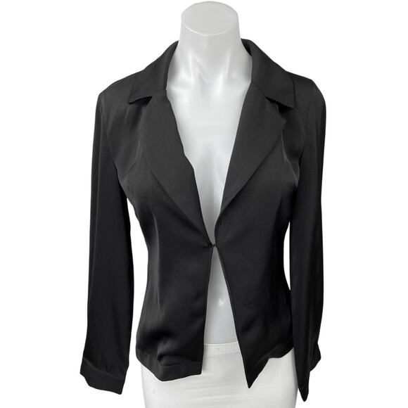 Princess Polly Women's Black Notch Collar Long Sleeve Blazer Coat Jacket Size 2 - Picture 1 of 4